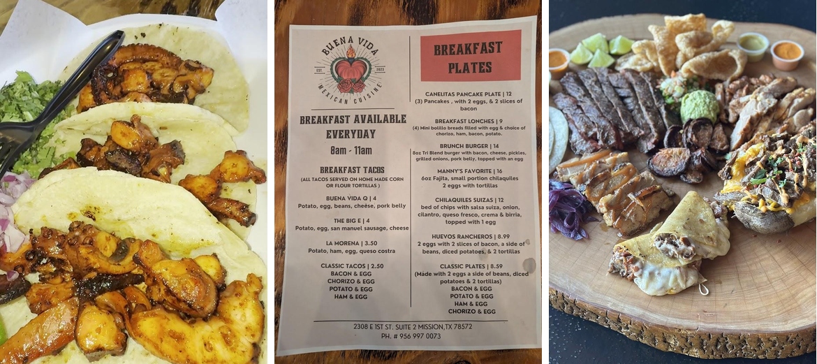Buena Vida Mexican Cuisine Menu