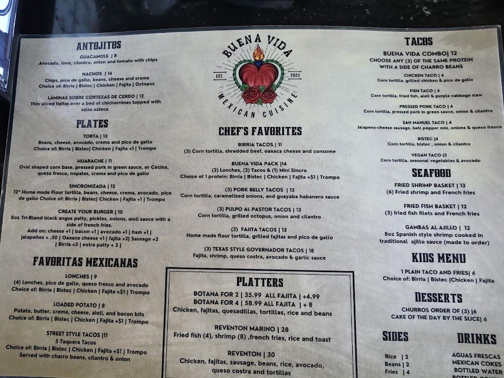 Buena Vida Mexican Cuisine Menu image 3