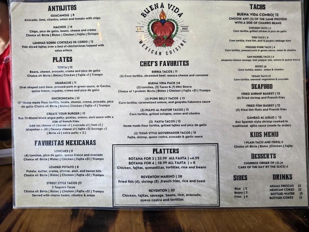 Buena Vida Mexican Cuisine Menu image 4